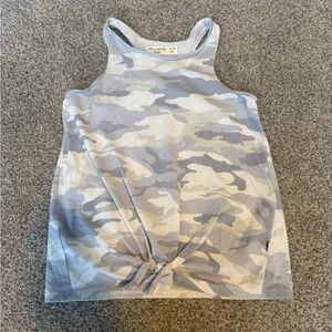 Abercrombie Kids Gray Camo Tank. Knot twist tie front. 11-12